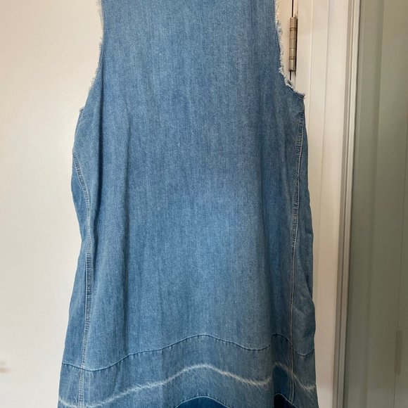 Denim Dress with Floral Design - Picture 2 of 4